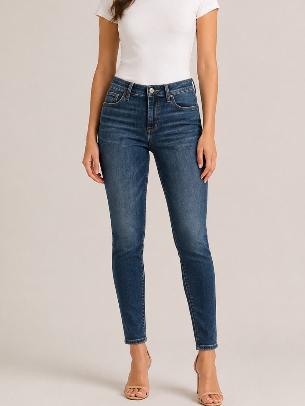 Joe's Jeans Skinny Ankle in Medium Blue Denim